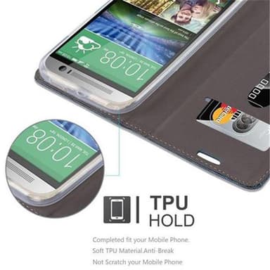 HTC ONE M8 Suojakuori Lompakkokotelo (Sininen)