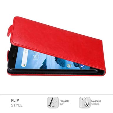 Nokia 6.1 Suojakuori Lompakkokotelo (Punainen)
