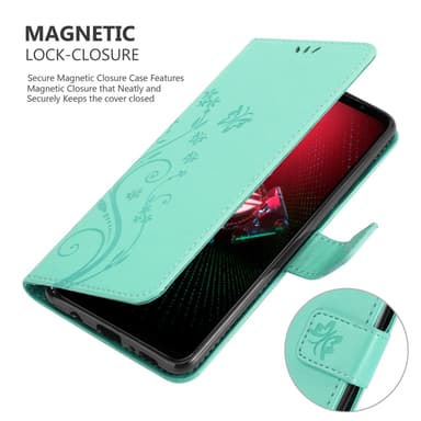 Asus ROG Phone 5 Suojakuori Lompakkokotelo (Turkoosi)