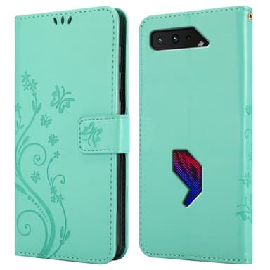 Asus ROG Phone 5 Suojakuori Lompakkokotelo (Turkoosi)