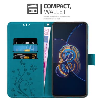 Asus ZenFone 8 FLIP Suojakuori Lompakkokotelo (Sininen)