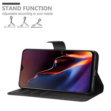OnePlus 6T Suojakuori Lompakkokotelo (Musta)