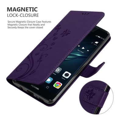 Huawei P9 PLUS Suojakuori Lompakkokotelo (Violetti)