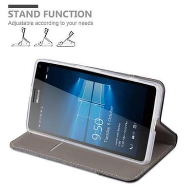 Nokia Lumia 950 XL Suojakuori Lompakkokotelo (harmaa)