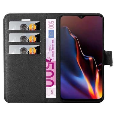 OnePlus 6T Suojakuori Lompakkokotelo (Musta)
