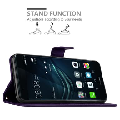 Huawei P9 PLUS Suojakuori Lompakkokotelo (Violetti)