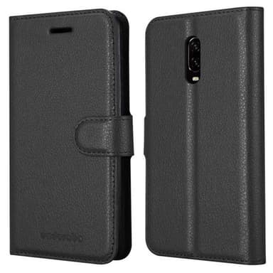 OnePlus 6T Suojakuori Lompakkokotelo (Musta)