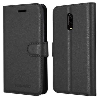 OnePlus 6T Suojakuori Lompakkokotelo (Musta)