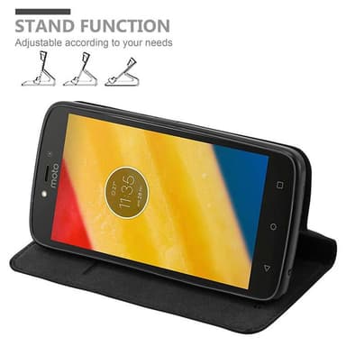 Motorola MOTO C PLUS Suojakuori Lompakkokotelo (Musta)