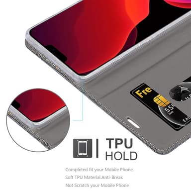 iPhone 12 / 12 PRO Suojakuori Lompakkokotelo (harmaa)