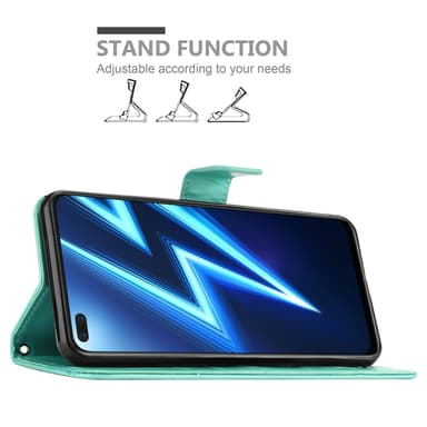 Realme 6 PRO Suojakuori Lompakkokotelo (Turkoosi)