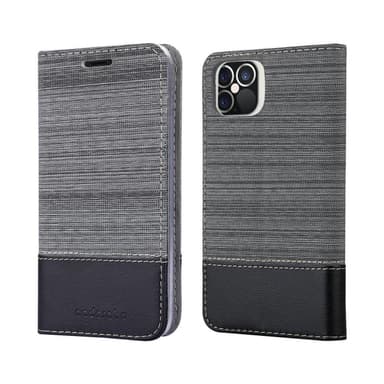 iPhone 12 / 12 PRO Suojakuori Lompakkokotelo (harmaa)
