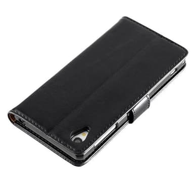Sony Xperia Z1 Suojakuori Lompakkokotelo (Musta)