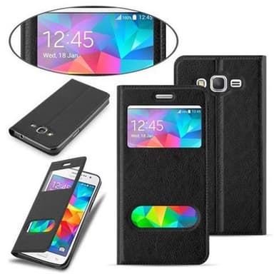 Lompakkokotelo Samsung Galaxy GRAND PRIME Case (Musta)