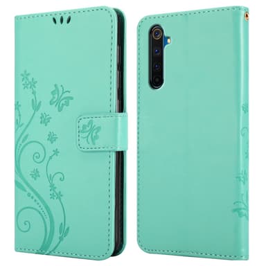Realme 6 PRO Suojakuori Lompakkokotelo (Turkoosi)