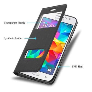 Lompakkokotelo Samsung Galaxy GRAND PRIME Case (Musta)