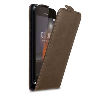 Nokia 1 2018 Suojakuori Lompakkokotelo (Ruskea)