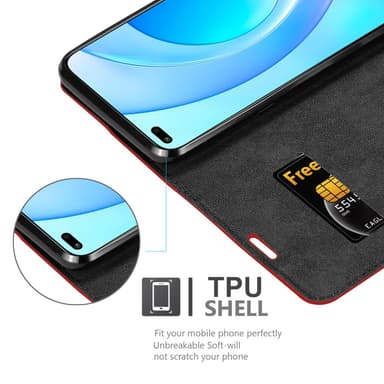 Honor 50 LITE Suojakuori Lompakkokotelo (Punainen)