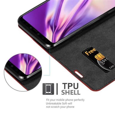 Google PIXEL 4 XL Suojakuori Lompakkokotelo (Punainen)