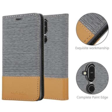 Nokia 7.1 PLUS / X7 Suojakuori Lompakkokotelo (harmaa)