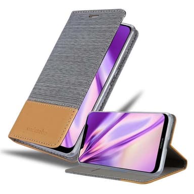Nokia 7.1 PLUS / X7 Suojakuori Lompakkokotelo (harmaa)