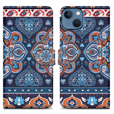 iPhone 14 Suojakuori Lompakkokotelo (Sininen)