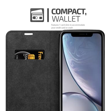 iPhone XR Suojakuori Lompakkokotelo (harmaa)