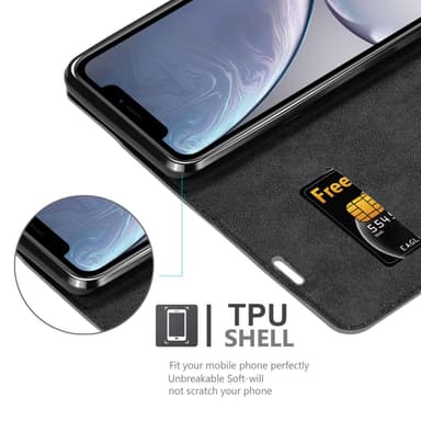 iPhone XR Suojakuori Lompakkokotelo (harmaa)