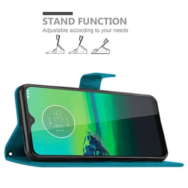 Motorola MOTO G8 Suojakuori Lompakkokotelo (Sininen)