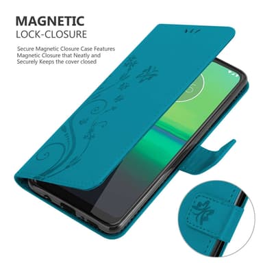 Motorola MOTO G8 Suojakuori Lompakkokotelo (Sininen)