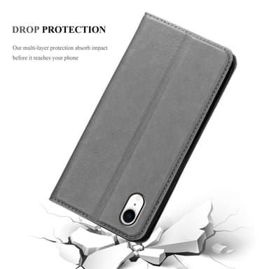 iPhone XR Suojakuori Lompakkokotelo (harmaa)