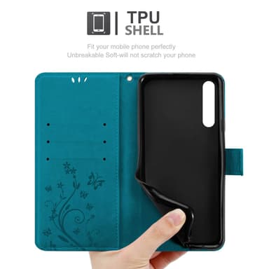Motorola MOTO G8 Suojakuori Lompakkokotelo (Sininen)