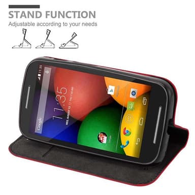 Motorola MOTO E1 Suojakuori Lompakkokotelo (Punainen)