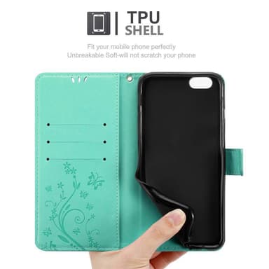 iPhone 6 / 6S Suojakuori Lompakkokotelo (Turkoosi)