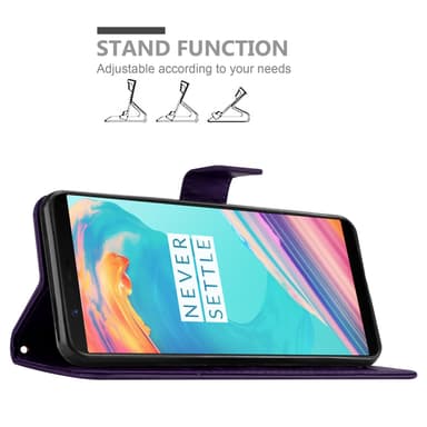 OnePlus 5T Suojakuori Lompakkokotelo (Violetti)