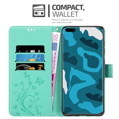 Huawei P40 Suojakuori Lompakkokotelo (Turkoosi)