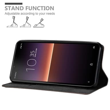 Sony Xperia 10 II Suojakuori Lompakkokotelo (Ruskea)