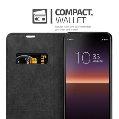 Sony Xperia 10 II Suojakuori Lompakkokotelo (Ruskea)