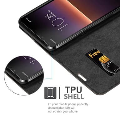 Sony Xperia 10 II Suojakuori Lompakkokotelo (Ruskea)