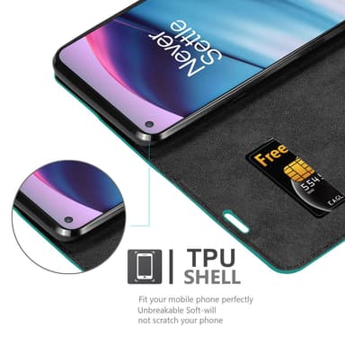 OnePlus Nord CE 5G Suojakuori Lompakkokotelo (Turkoosi)