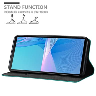 Sony Xperia 10 III Suojakuori Lompakkokotelo (Turkoosi)