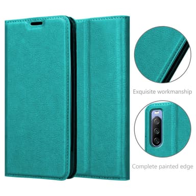 Sony Xperia 10 III Suojakuori Lompakkokotelo (Turkoosi)