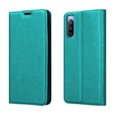Sony Xperia 10 III Suojakuori Lompakkokotelo (Turkoosi)
