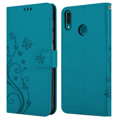 Huawei Y9 2019 Suojakuori Lompakkokotelo (Sininen)