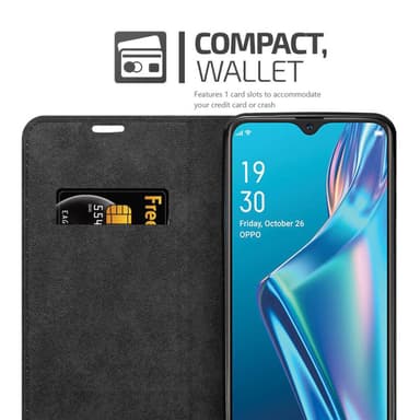 Oppo A12 Suojakuori Lompakkokotelo (Ruskea)