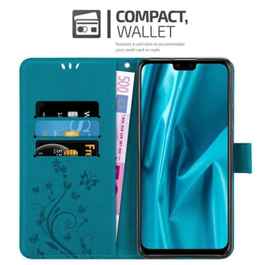 Huawei Y9 2019 Suojakuori Lompakkokotelo (Sininen)