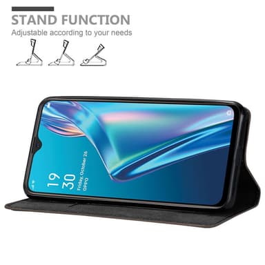 Oppo A12 Suojakuori Lompakkokotelo (Ruskea)