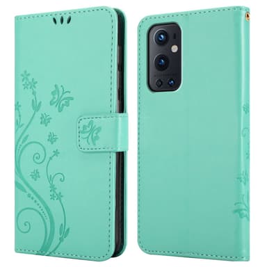 OnePlus 9 PRO Suojakuori Lompakkokotelo (Turkoosi)