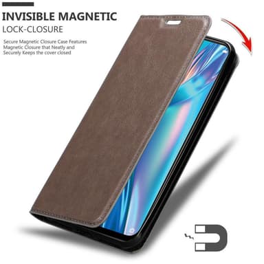 Oppo A12 Suojakuori Lompakkokotelo (Ruskea)