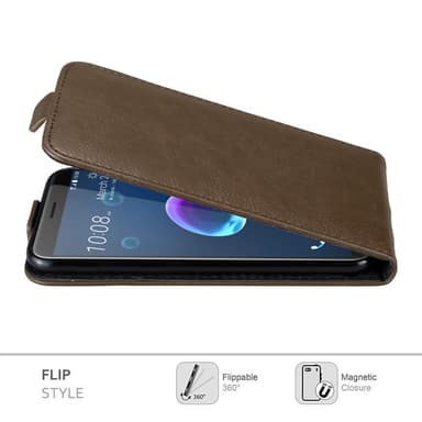 HTC Desire 12 Suojakuori Lompakkokotelo (Ruskea)